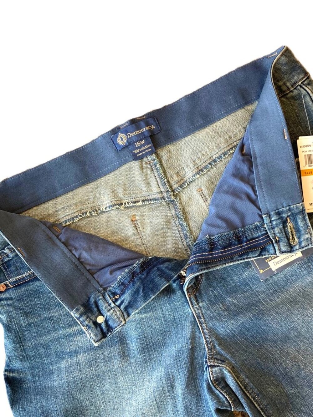 Democracy Ab Solution High Rise Out There Flare Jeans 16W Mid Blue Artisanal NWT - Picture 4 of 9